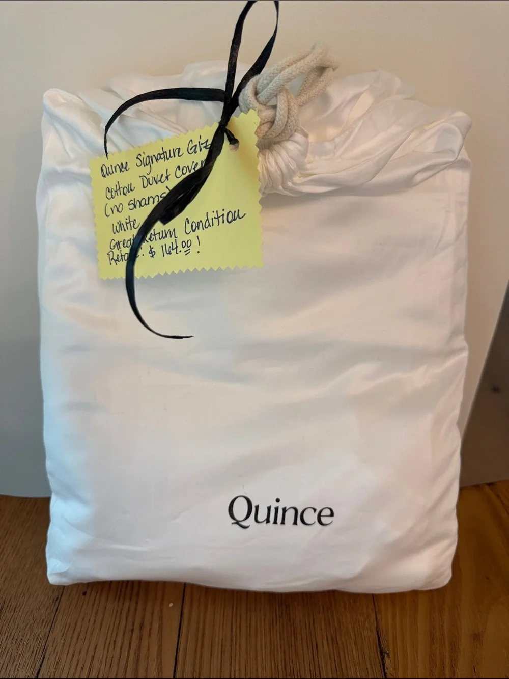 NWOT Quince Signature Giza Cotton Duvet Cover | Full/Queen White | Retail $124